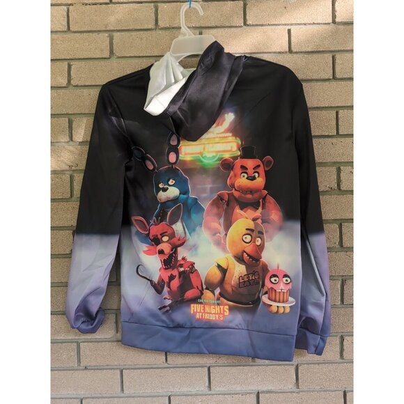 Five Nights at Freddys Black Graphic Print Hoodie Size: Large - Picture 3 of 3